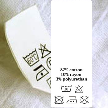 48 Pflegeetiketten drucken | Pflegekennzeichnung von Textilien | CE Etiketten