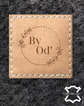 24 Lederlabels | Lederlabel mit Logo | Korkleder Label | Vegane Lederlabels